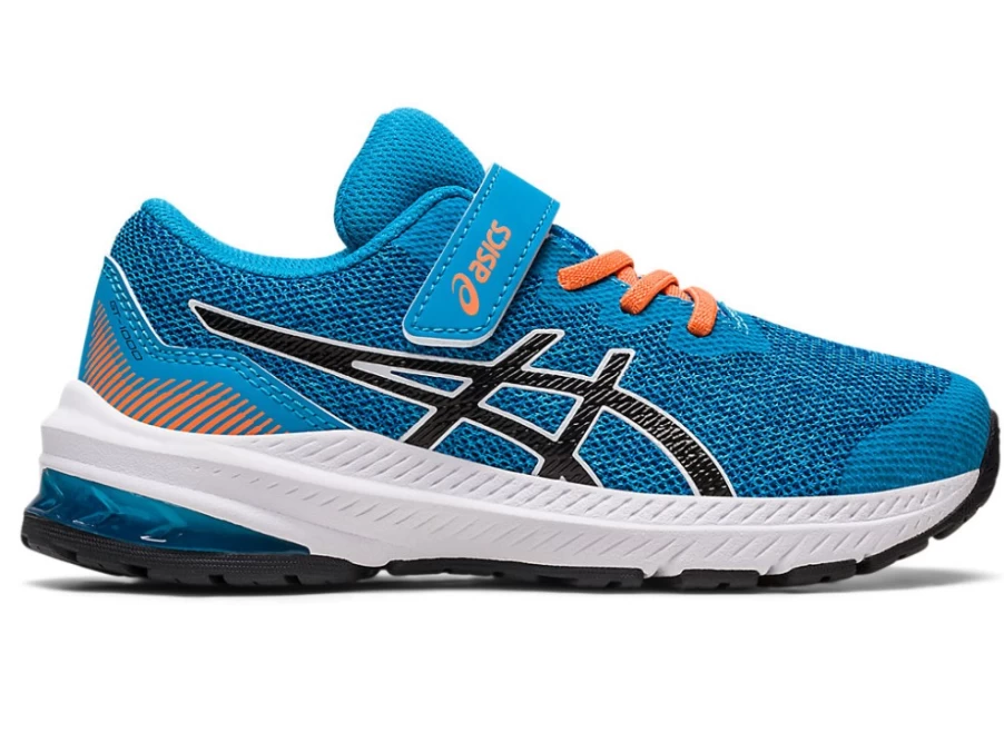 ASICS GT-1000 11 Kids' Running Shoes - Island Blue/Black - Pre-School Athletic Sneakers