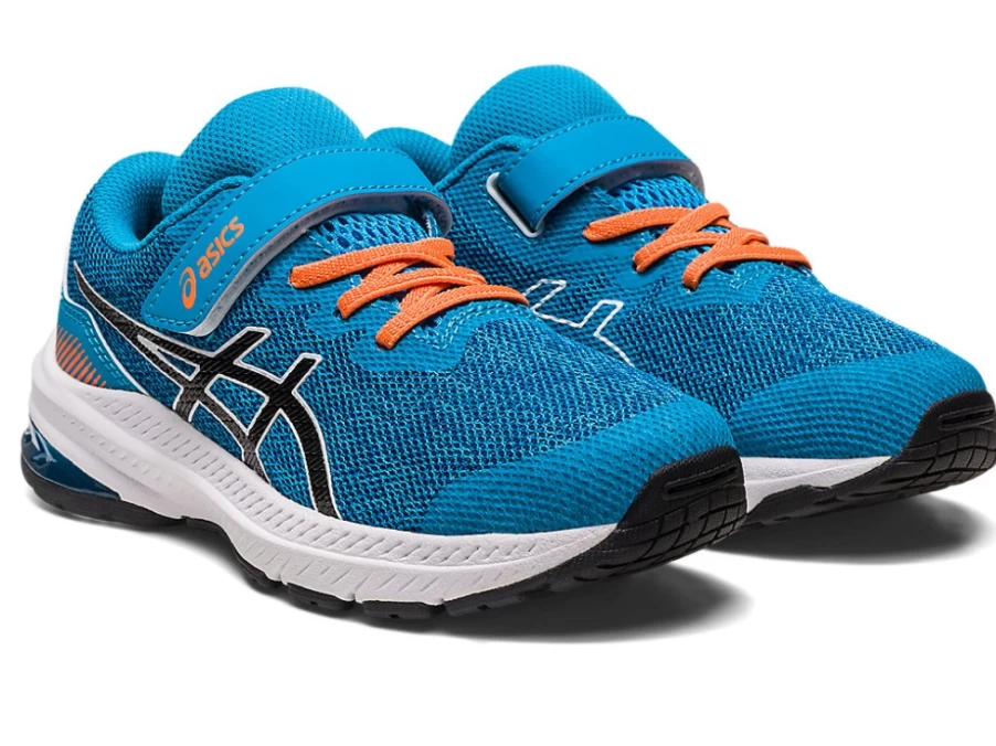 ASICS GT-1000 11 Kids' Running Shoes - Island Blue/Black - Pre-School Athletic Sneakers
