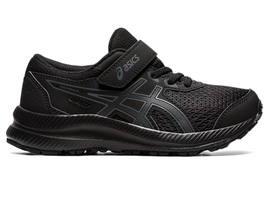 ASICS Contend 8 Preschool Kids' Running Shoes - Black/Carrier Grey