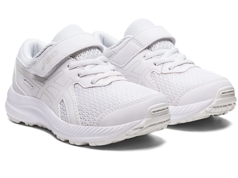 ASICS Contend 8 Preschool Kids' Running Shoes - White/White