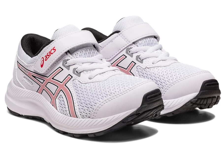 ASICS Contend 8 Pre-School Kids' Running Shoes - White/Electric Red