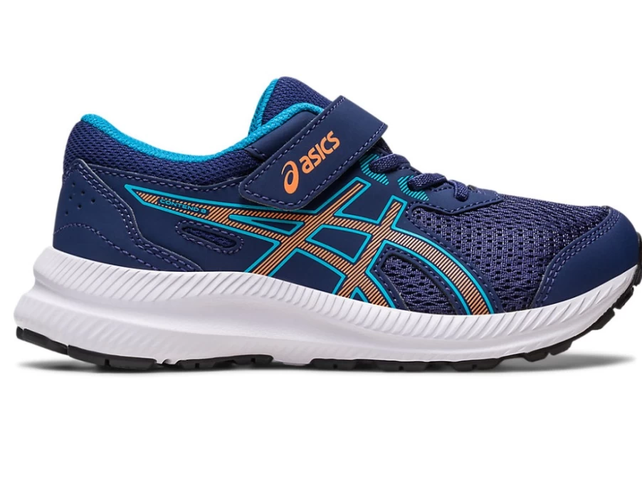 ASICS Contend 8 Pre-School Running Shoes for Kids - Indigo Blue/Sun Peach