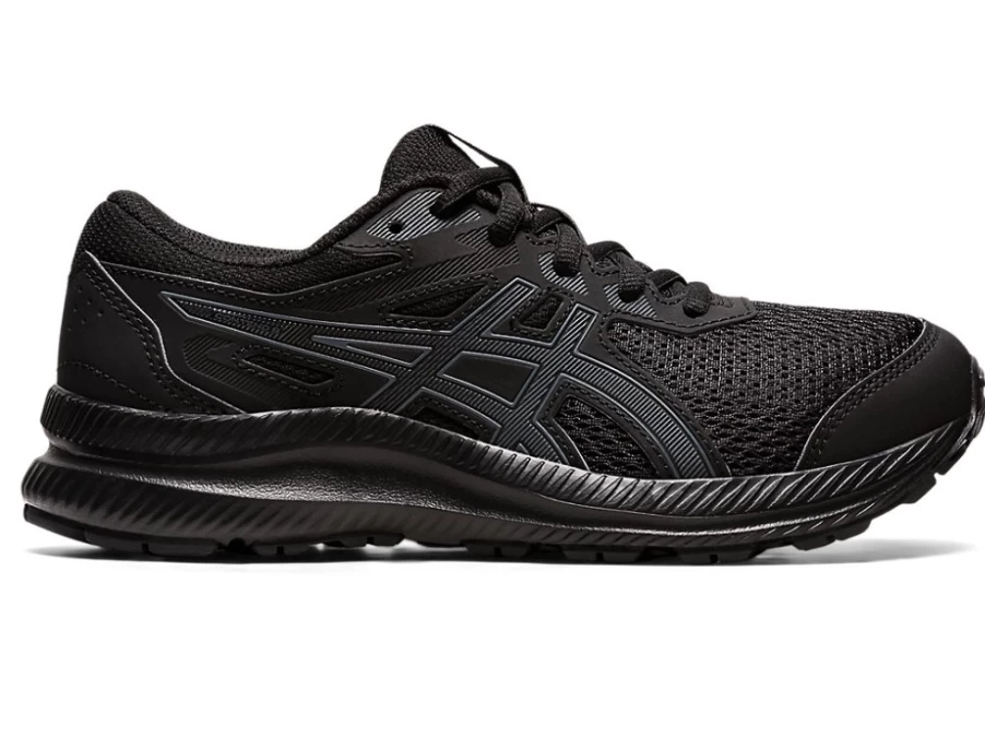 ASICS Contend 8 Kids' Grade School Running Shoes - Black/Carrier Grey