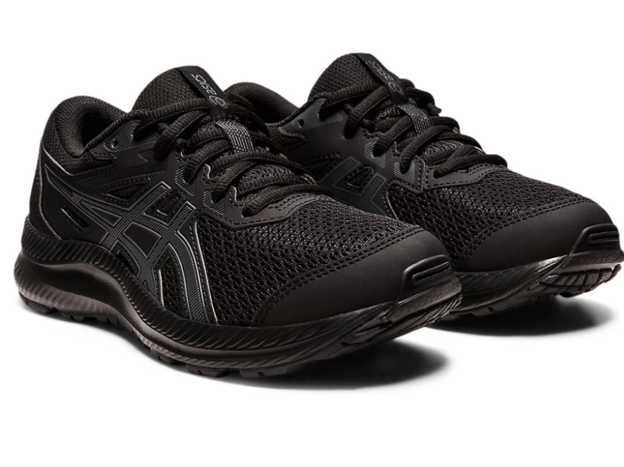 ASICS Contend 8 Kids' Grade School Running Shoes - Black/Carrier Grey