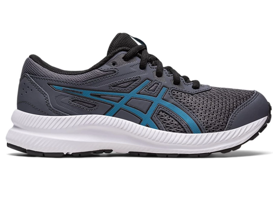ASICS Contend 8 Kids' Running Shoes - Carrier Grey/Island Blue - Grade School Sneakers