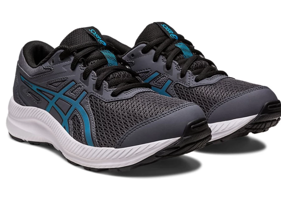 ASICS Contend 8 Kids' Running Shoes - Carrier Grey/Island Blue - Grade School Sneakers