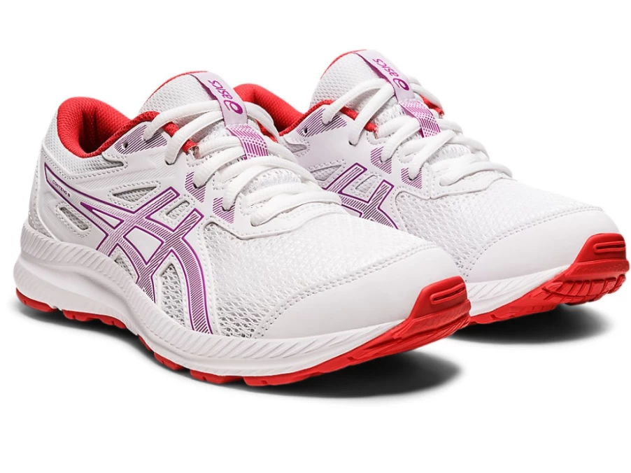 ASICS CONTEND 8 Kids' Running Shoes - White/Orchid - Grade School Sneakers
