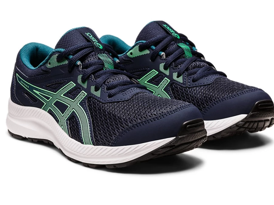 ASICS Contend 8 Kids' Running Shoes - Midnight/New Leaf - Grade School Sneakers
