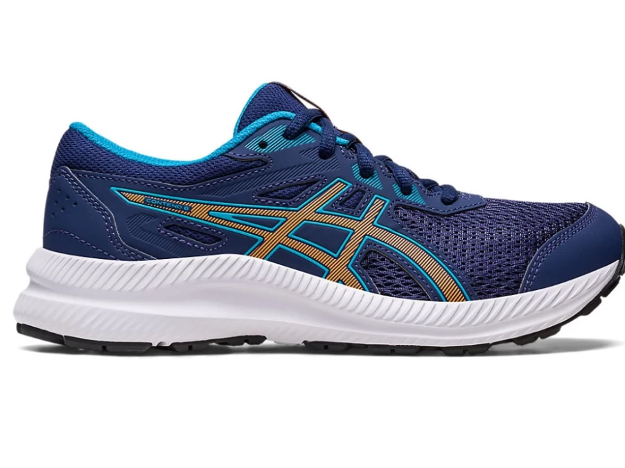 ASICS Contend 8 Kids' Grade School Running Shoes - Indigo Blue/Sun Peach