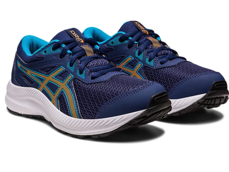 ASICS Contend 8 Kids' Grade School Running Shoes - Indigo Blue/Sun Peach