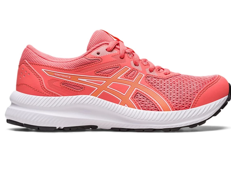 ASICS Contend 8 Kids' Running Shoes - Papaya/Summer Dune Color Grade School Sneakers