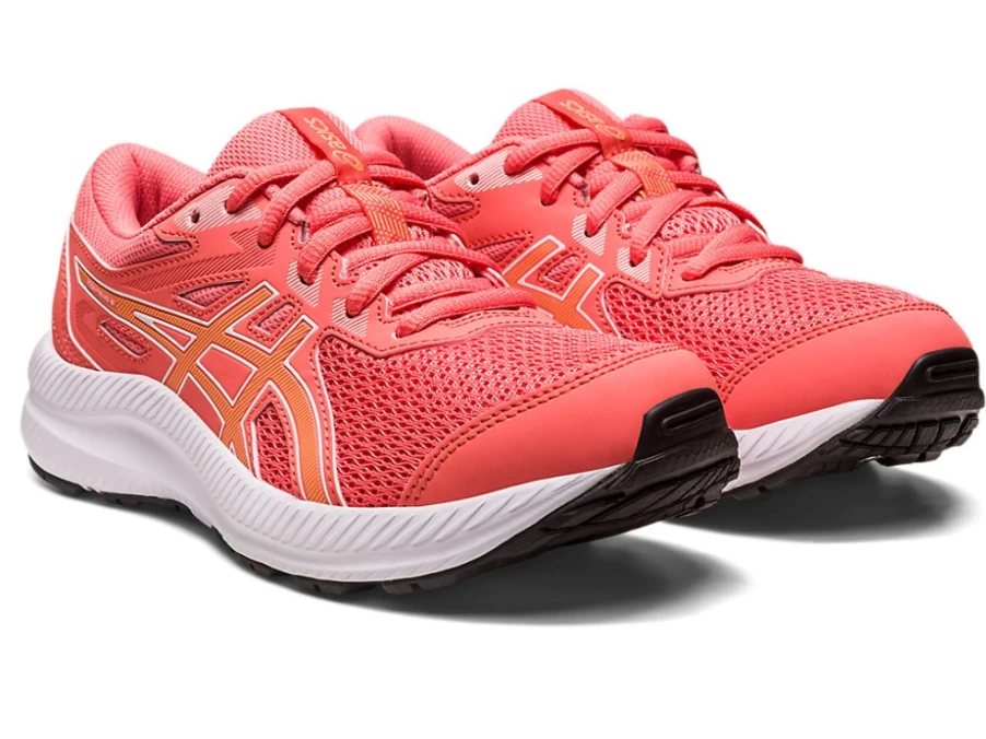 ASICS Contend 8 Kids' Running Shoes - Papaya/Summer Dune Color Grade School Sneakers