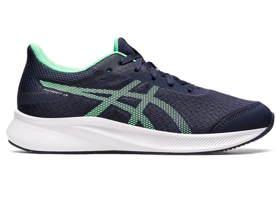 ASICS Kids' Patriot 13 Running Shoes - Midnight/New Leaf - Grade School Sneakers