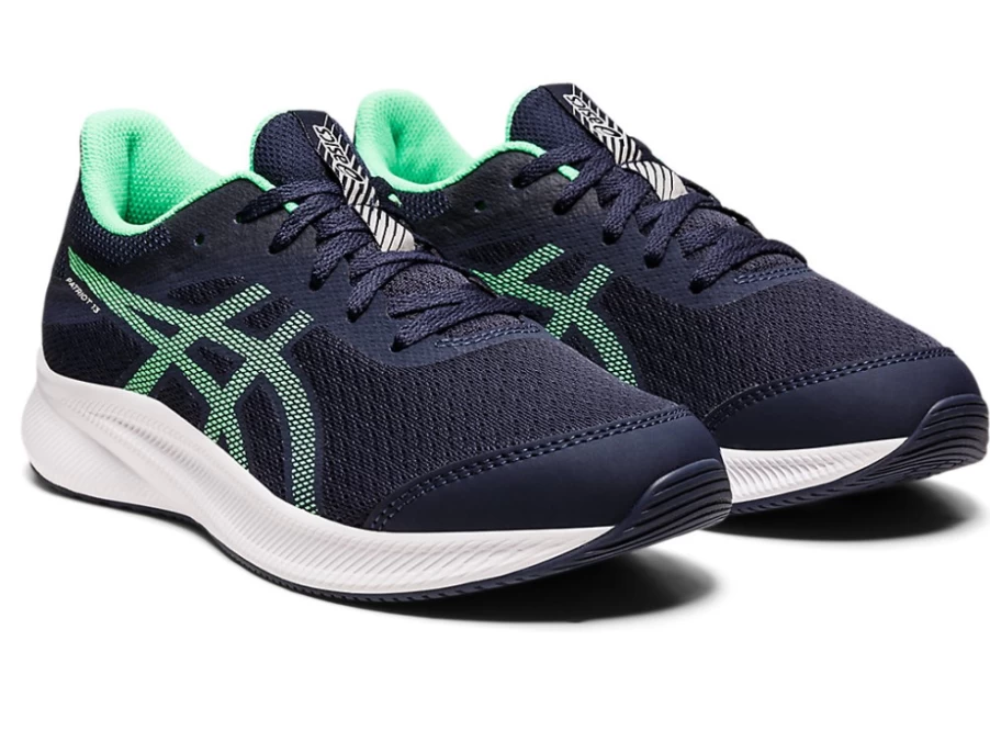 ASICS Kids' Patriot 13 Running Shoes - Midnight/New Leaf - Grade School Sneakers