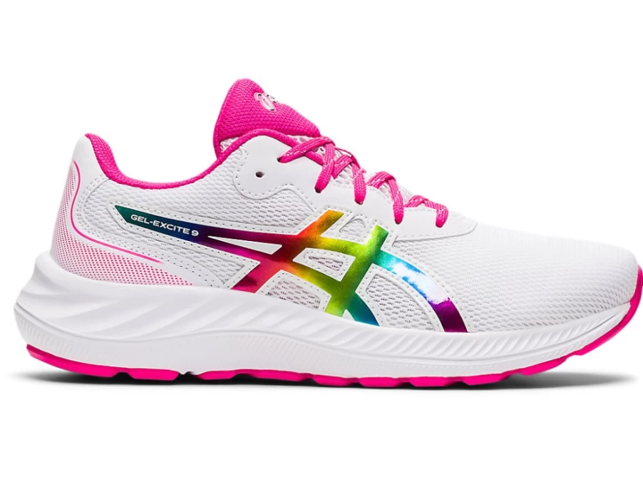 ASICS GEL-EXCITE 9 Kids' Running Shoes - White/Pink Glo | Grade School Sneakers