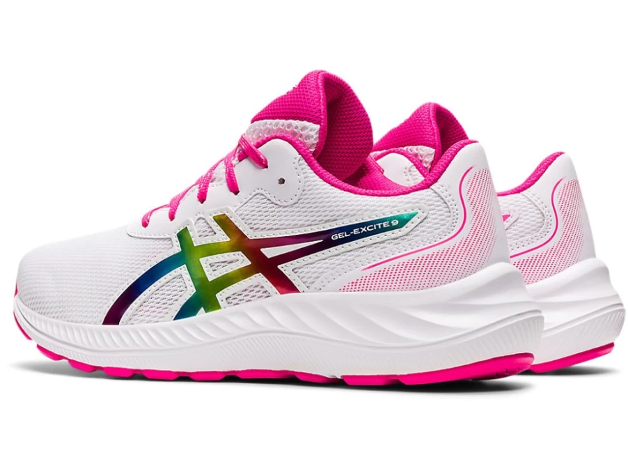 ASICS GEL-EXCITE 9 Kids' Running Shoes - White/Pink Glo | Grade School Sneakers