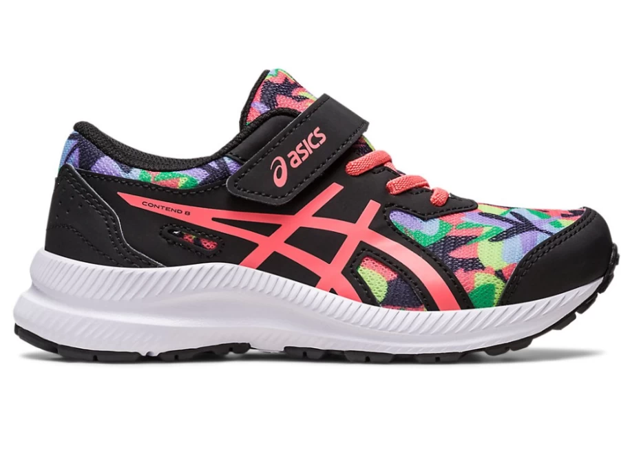 ASICS Contend 8 Preschool Kids' Running Shoes - Black/Papaya