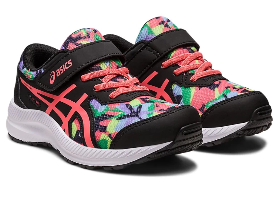 ASICS Contend 8 Preschool Kids' Running Shoes - Black/Papaya