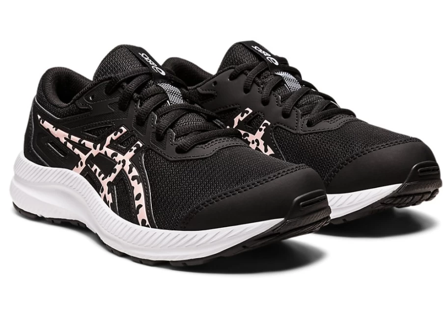 ASICS Contend 8 Kids' Running Shoes - Black/Frosted Rose - Grade School Sneakers