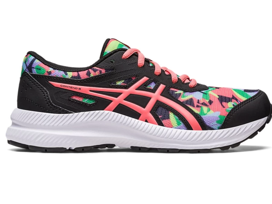 ASICS Contend 8 Kids' Running Shoes - Black/Papaya Grade School Sneakers