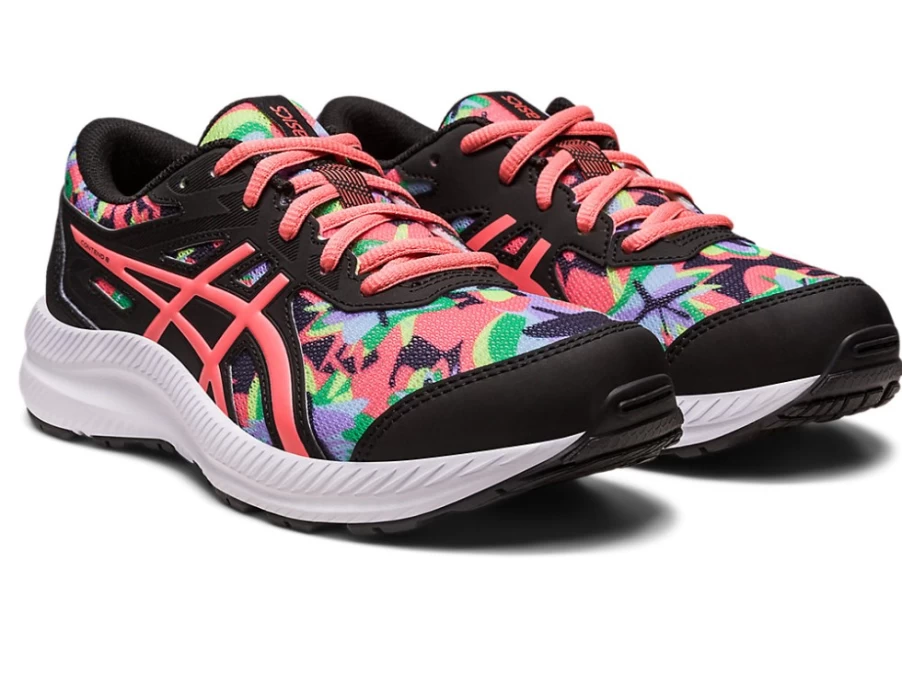 ASICS Contend 8 Kids' Running Shoes - Black/Papaya Grade School Sneakers