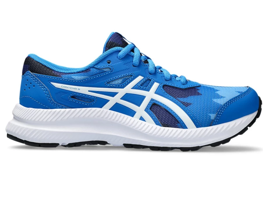 ASICS Contend 8 Kids' Running Shoes - Electric Blue/White - Grade School Sneakers