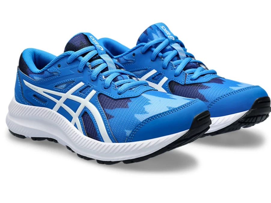 ASICS Contend 8 Kids' Running Shoes - Electric Blue/White - Grade School Sneakers