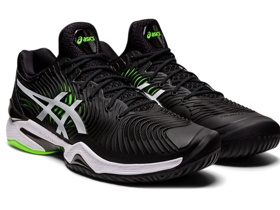 ASICS Men's COURT FF 2 Tennis Shoes - Black/Green Gecko