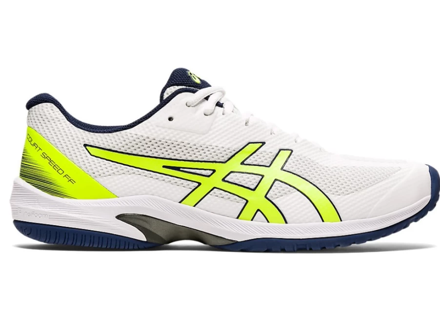 ASICS Men's Court Speed FF Tennis Shoes - White/Safety Yellow - High-Performance Athletic Footwear
