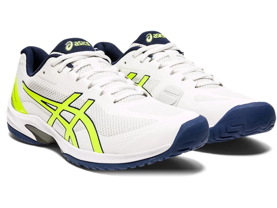 ASICS Men's Court Speed FF Tennis Shoes - White/Safety Yellow - High-Performance Athletic Footwear