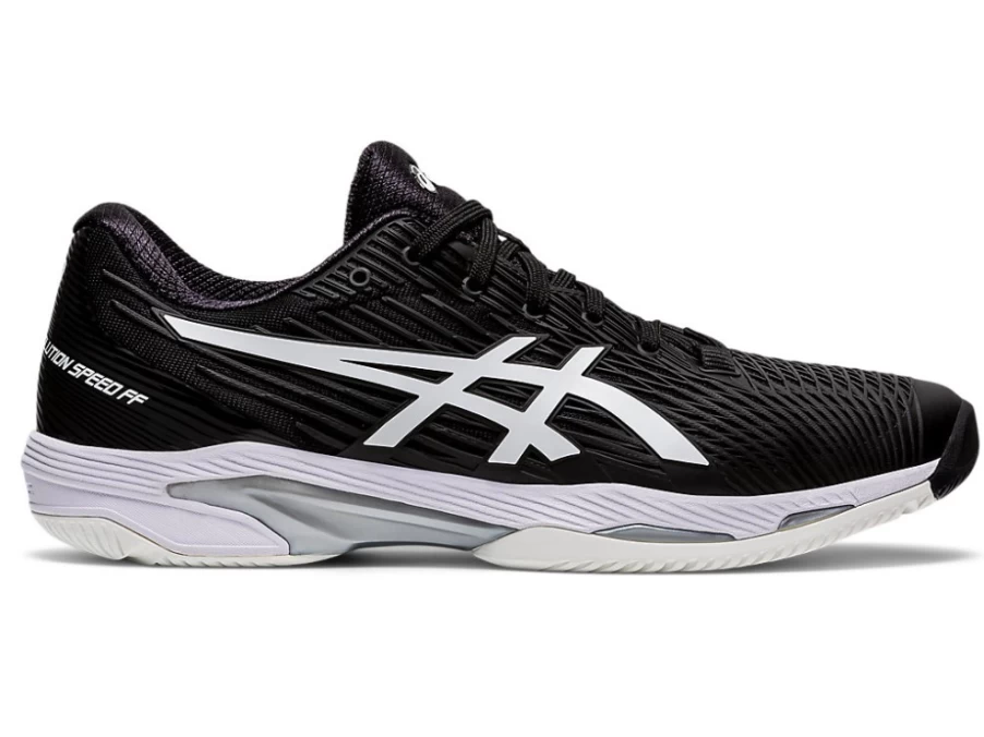 ASICS Men's SOLUTION SPEED FF Tennis Shoes - Black/White | Lightweight Performance Court Sneakers