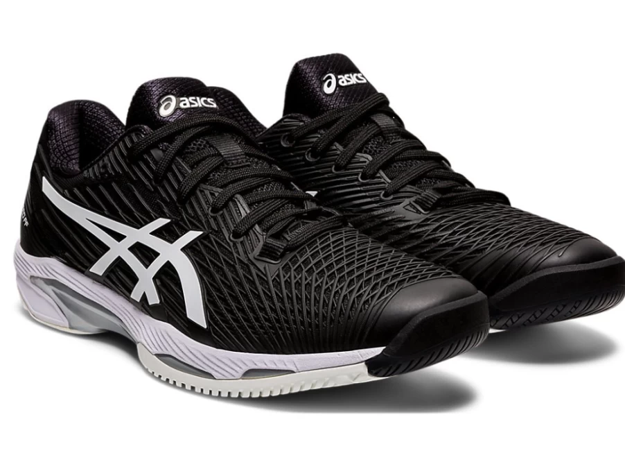ASICS Men's SOLUTION SPEED FF Tennis Shoes - Black/White | Lightweight Performance Court Sneakers