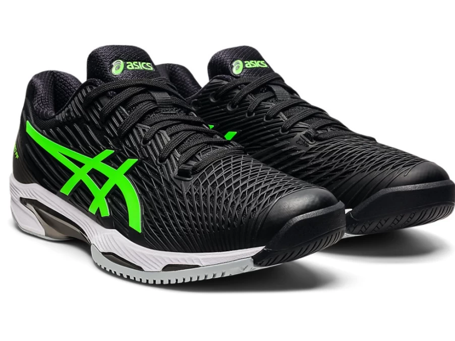 ASICS Men's SOLUTION SPEED FF Tennis Shoes - Black/Green Gecko