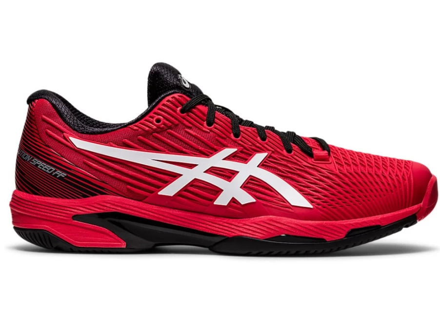 ASICS Men's SOLUTION SPEED FF Tennis Shoes in Electric Red/White - Lightweight Performance Court Sneakers