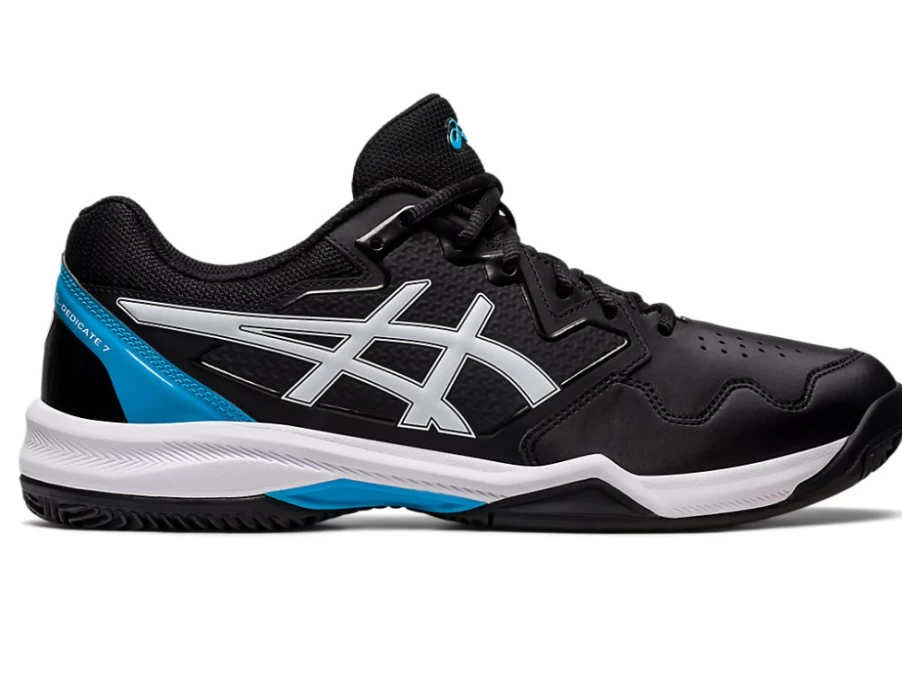 ASICS GEL-Dedicate 7 Clay Tennis Shoes for Men - Black/Island Blue