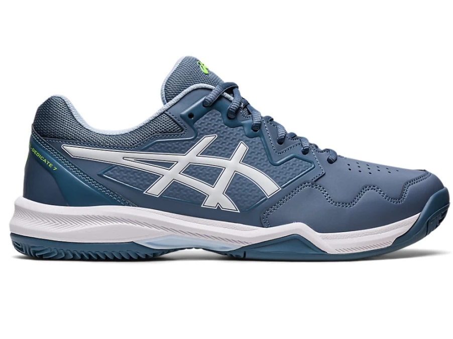 ASICS Men's GEL-Dedicate 7 Clay Tennis Shoes in Steel Blue/White