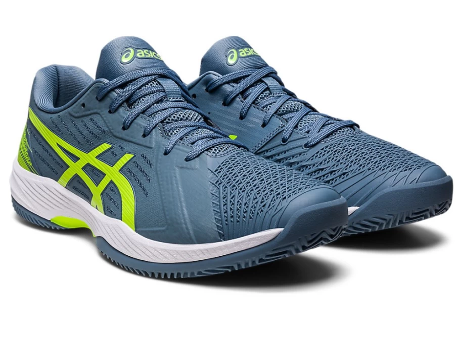 ASICS Men's SOLUTION SWIFT FF CLAY Volleyball Shoes - Steel Blue/Hazard Green