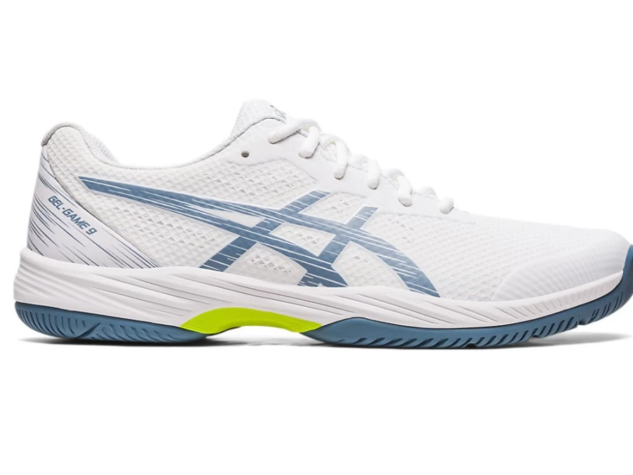 ASICS GEL-GAME 9 Men's Tennis Shoes - White/Steel Blue