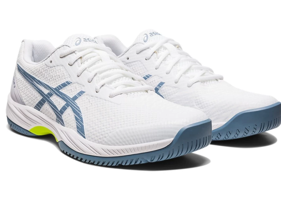 ASICS GEL-GAME 9 Men's Tennis Shoes - White/Steel Blue
