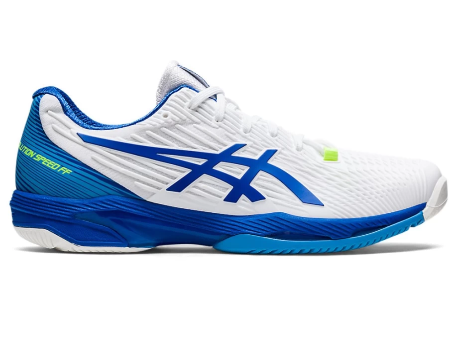 ASICS Men's SOLUTION SPEED FF 2 Tennis Shoes in White/Tuna Blue