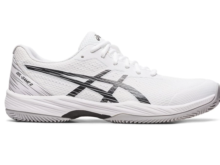 ASICS GEL-GAME 9 Men's Tennis Shoes - White/Black - Clay Court Sneakers