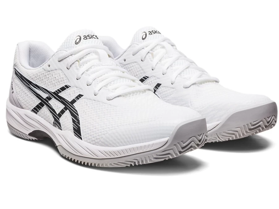ASICS GEL-GAME 9 Men's Tennis Shoes - White/Black - Clay Court Sneakers