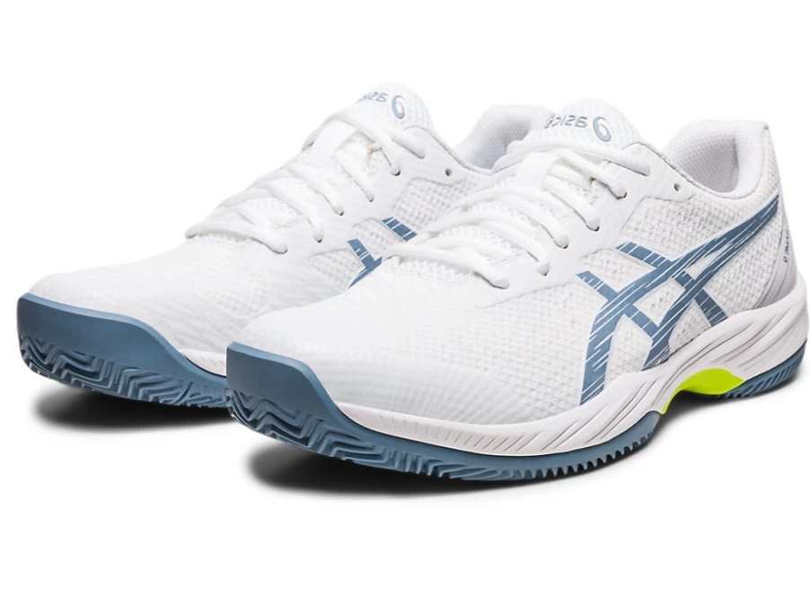 ASICS GEL-GAME 9 Men's Tennis Shoes - White/Steel Blue - CLAY Court Sneakers