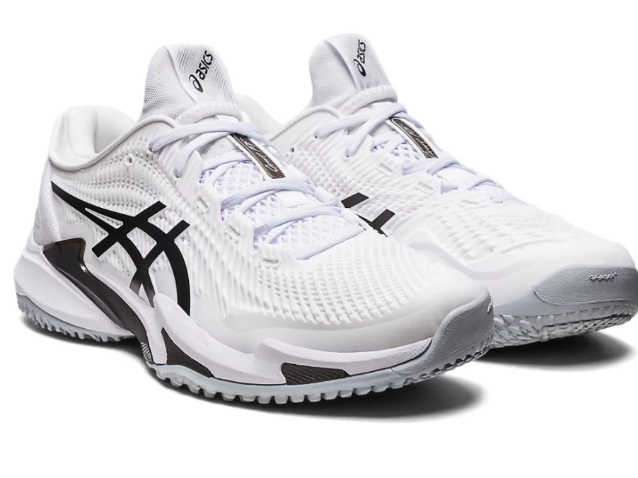 ASICS Men's COURT FF 3 OC Tennis Shoes in White/Black - Lightweight Performance Sneakers