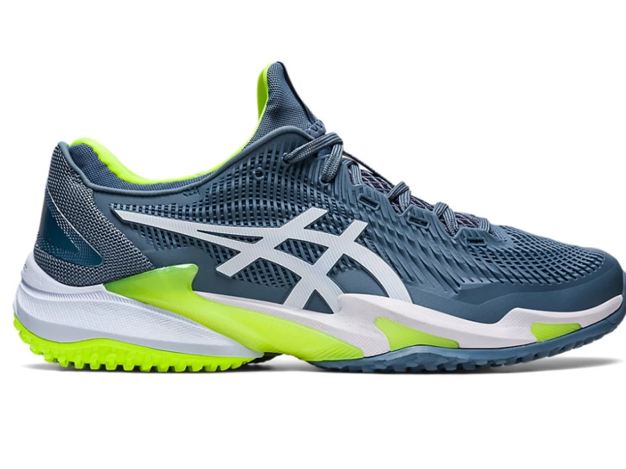 ASICS Men's COURT FF 3 OC Tennis Shoes in Steel Blue/White