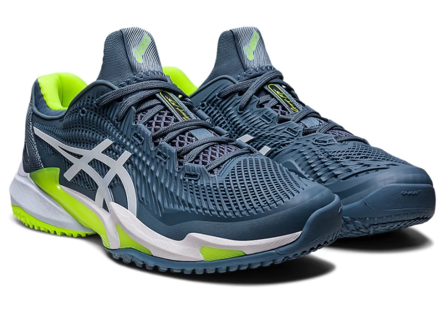 ASICS Men's COURT FF 3 OC Tennis Shoes in Steel Blue/White