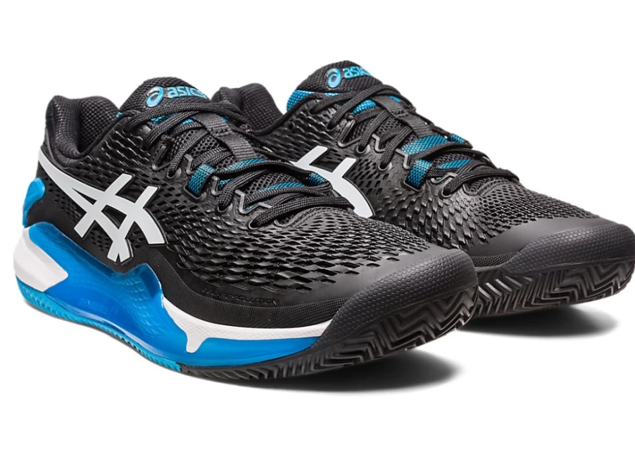 ASICS Men's GEL-RESOLUTION 9 Clay Tennis Shoes - Black/White