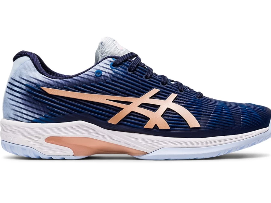 ASICS Women's SOLUTION SPEED FF Tennis Shoes in Peacoat/Rose Gold