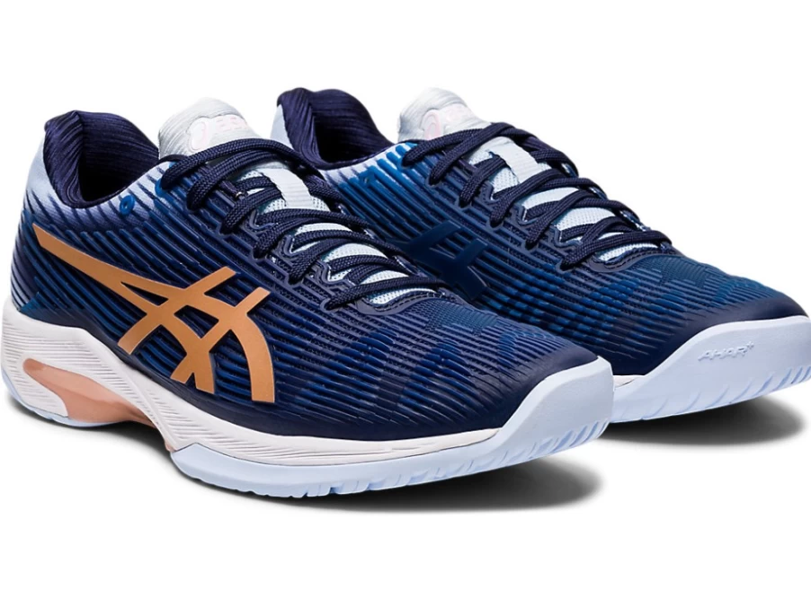 ASICS Women's SOLUTION SPEED FF Tennis Shoes in Peacoat/Rose Gold