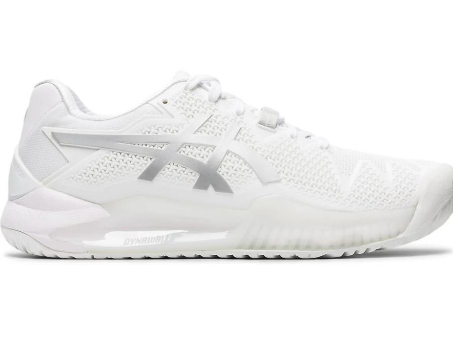 ASICS Women's GEL-Resolution 8 Tennis Shoes - White/Pure Silver